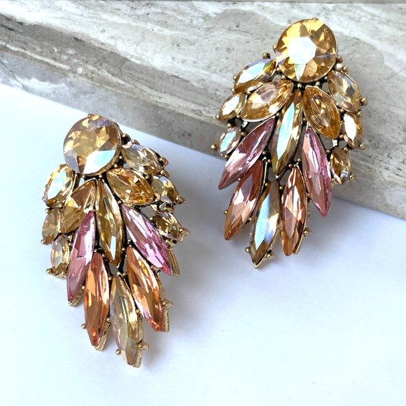New ~ Anthropologie Ettika "Cry Me A River" Clear Crystal Drop Earrings - Picture 11 of 12